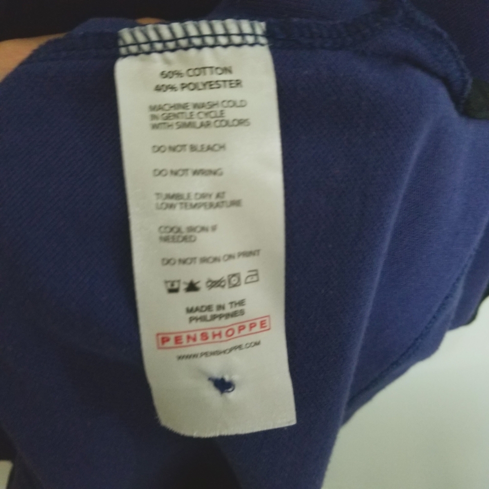 Penshoppe Short Sleeve Pique Polo Shirt Royal Blue White Men's Size Small - Picture 5 of 7